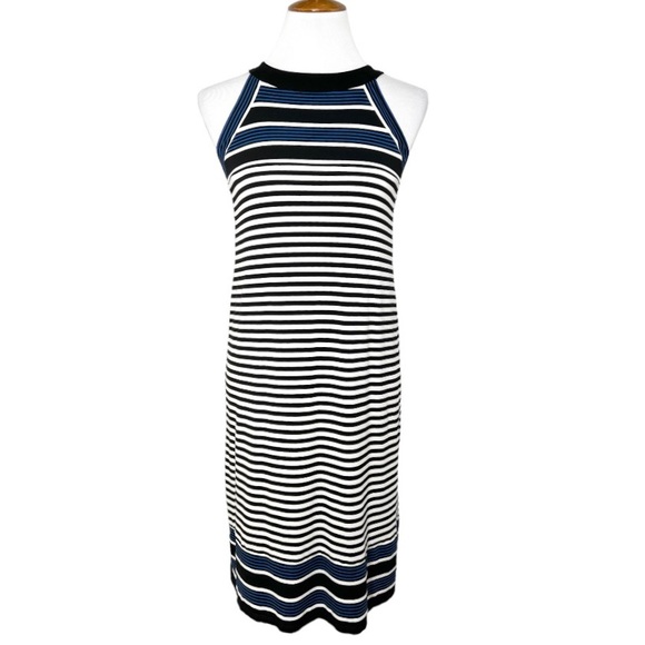J. Jill Dresses & Skirts - J. Jill Striped Black Blue White Sleeveless Tank Sundress Tee Knit Dress XS